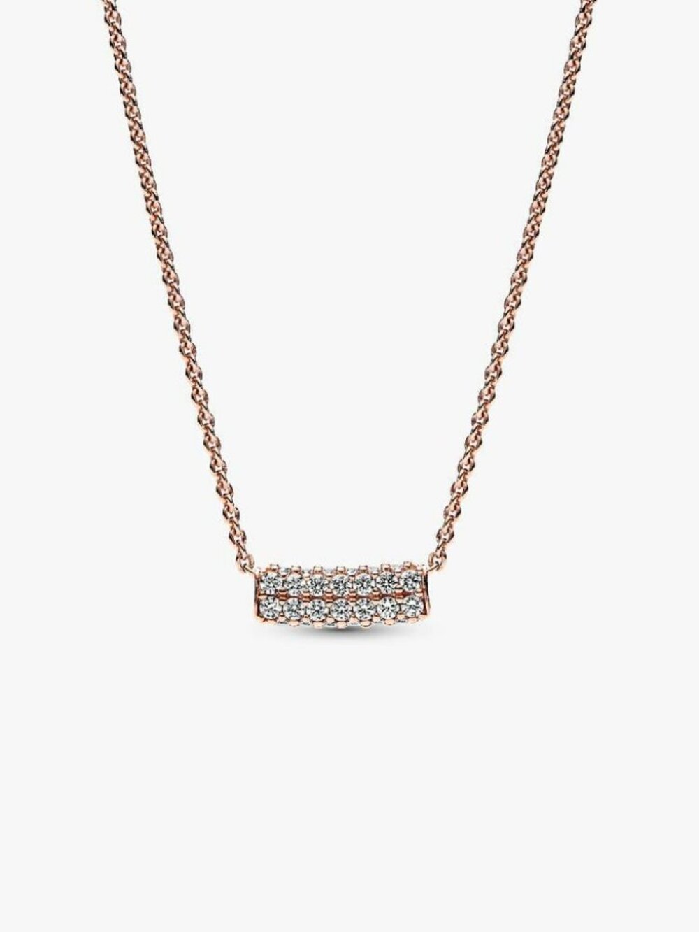 Pandora Timeless Pav?? Double-row Bar Collier Necklace